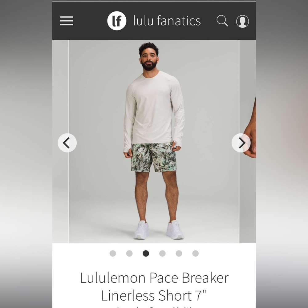 Lululemon Pace Breaker Linerless Short 7" Men’s size M